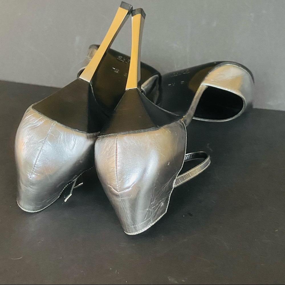 Gucci silver leather heels  ankle straps 37.5 - Picture 12 of 16